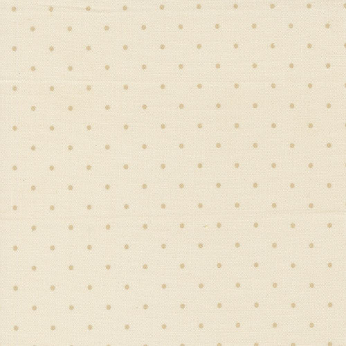 Moda Fabrics True Love Lella Boutique Magic Dot Cream Brown, fabric with small beige polka dots on a cream background.