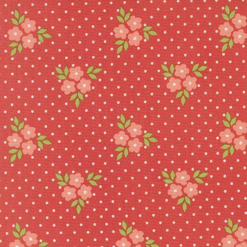 Moda Fabrics Poinsettia and Pear Sherri & Chelsi Bouquet Floral Geranium Red
