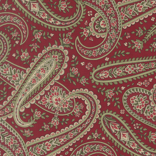 Moda Fabrics Candlelight Christmas 3 Sisters Plaza Paisley Crimson Red