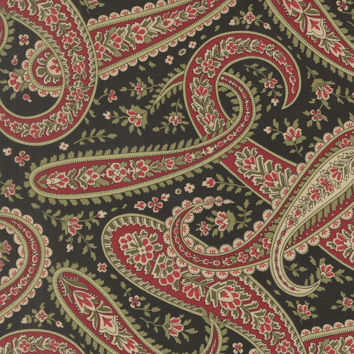 Moda Fabrics Candlelight Christmas 3 Sisters Plaza Paisley Ebony Black