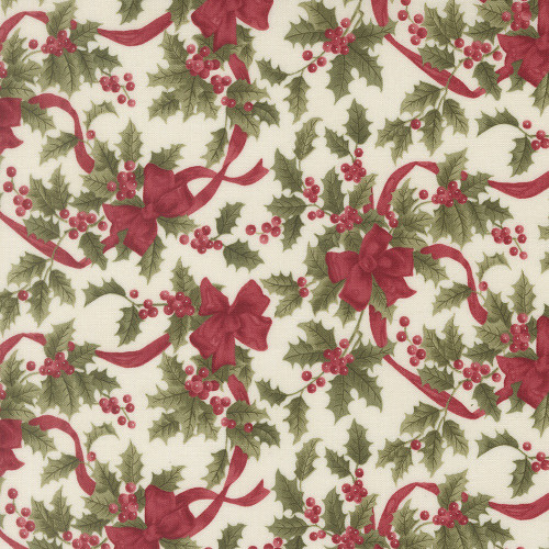 Moda Fabrics Candlelight Christmas 3 Sisters Christmas Bows Berries Cream Multi