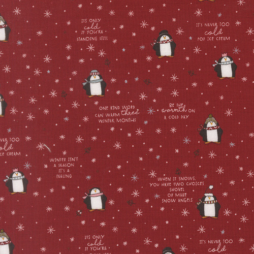 Moda Fabrics Chilly Sweetwater Mr Penguin Mr Penguin Red Red
