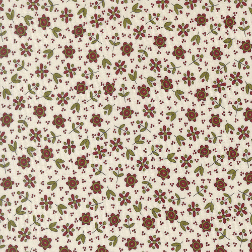 Moda Fabrics Chilly Sweetwater Christmas Flowers Flowers Vanilla Cream