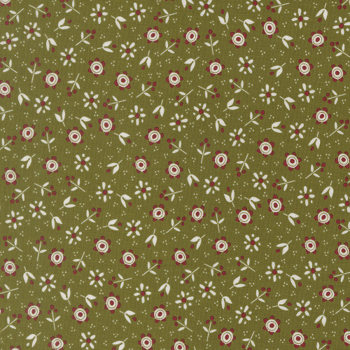 Moda Fabrics Chilly Sweetwater Christmas Flowers Flowers Pine Green