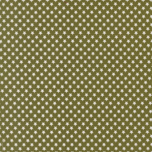 Moda Fabrics Chilly Sweetwater Star Bright, Star Bright Pine Green fabric with white star pattern