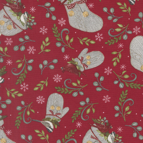 Moda Fabrics When Snow Falls Deb Strain Winter Wear Berry Red Red