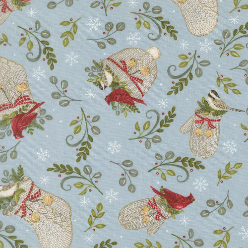 Moda Fabrics When Snow Falls Deb Strain Winter Wear Winter Sky Blue