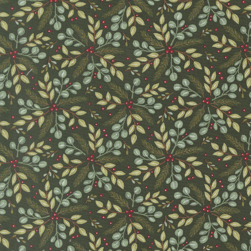Moda Fabrics When Snow Falls Deb Strain Winter Greenery Holly Green