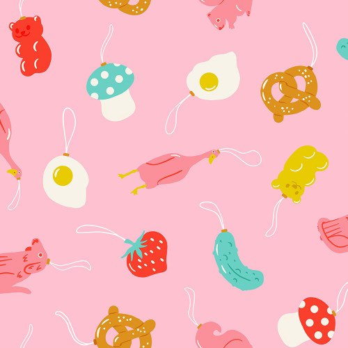 Moda Fabrics Merry Happy Ruby Star Society Kimberly Kight Find the Pickle Melody Pink Pink