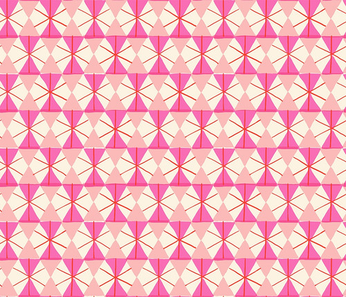Moda Fabrics Merry Happy Ruby Star Society Kimberly Kight Happy Hexie Lipstick Pink
