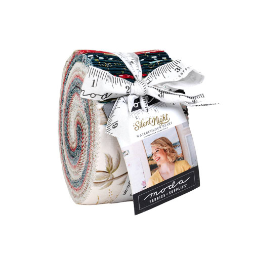 Moda Fabrics Silent Night Watercolour Heart Jelly Roll Fabric Strips