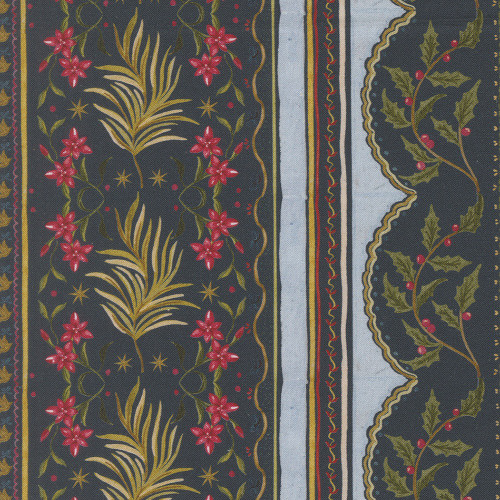 Moda Fabrics Silent Night Watercolour Heart Palms of Wonder Holy Night Blue