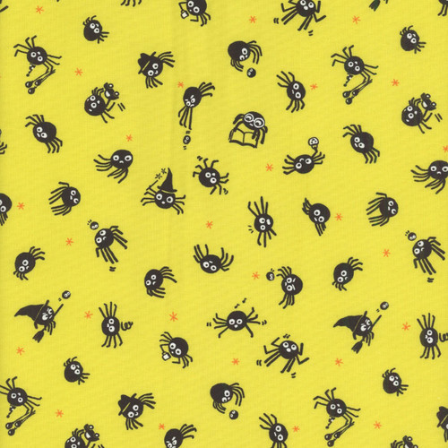 Moda Fabrics Freaky Familiars Ruby Star Society Spider Sense Citron Yellow