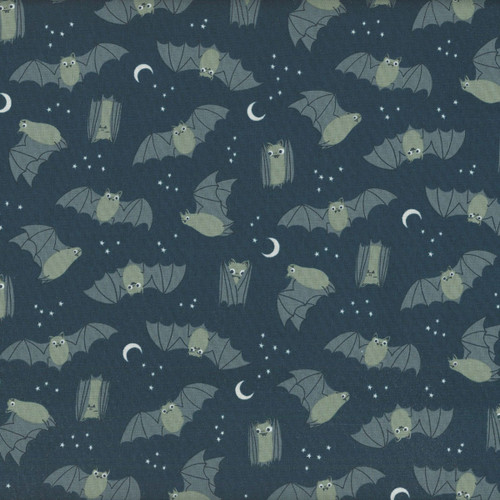 Moda Fabrics Freaky Familiars Ruby Star Society Fat Bats Galaxy Green