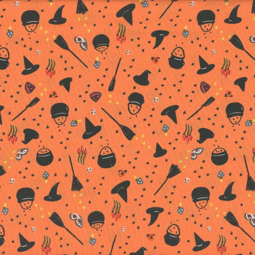 Moda Fabrics Freaky Familiars Ruby Star Society Witchy Woman Pumpkin Orange