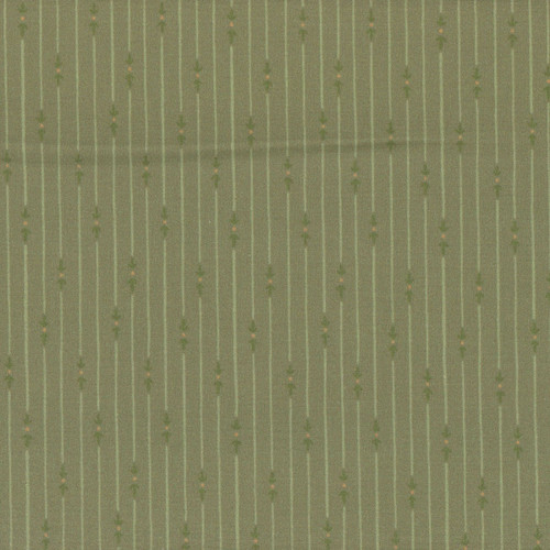 Benartex Fabrics Heirloom Garden by Fox and Fables Heritage Stripe Sage Green