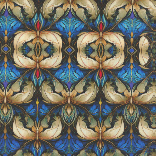 Benartex Fabrics Incandescent Paula Nadelstern Blue Multi Jewel Box