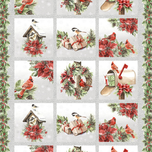 Lumin Fabrics White Owl Textiles Feathered Festivities Craft Panel Multi
