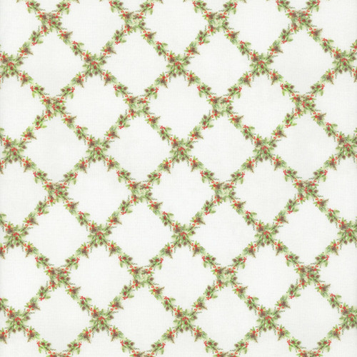 Lumin Fabrics White Owl Textiles Feathered Festivities Trellis White