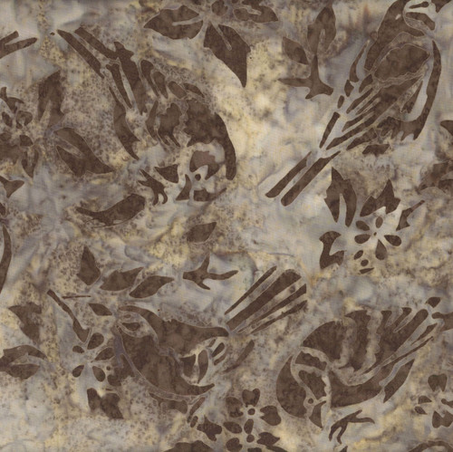 Riley Blake Fabrics Bakyard Birds Batiks Magnetic Fields Brown Sparrows
