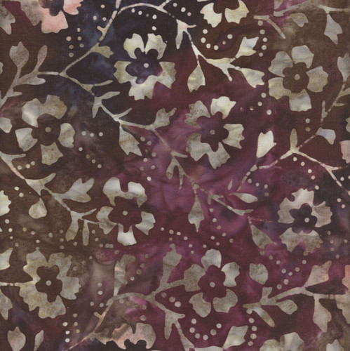 Riley Blake Fabrics Bakyard Birds Batiks Moonlight Cream Grey Purple Flower Vine