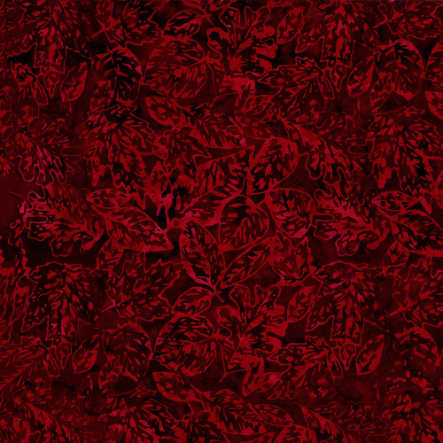 Timeless Treasures Fabrics Tonga Batiks Poinsettia Packed Leaves Crimson Red