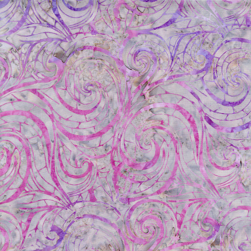 Timeless Treasures Fabrics Tonga Batiks Lilypad Tiffany Glass Mauve Purple