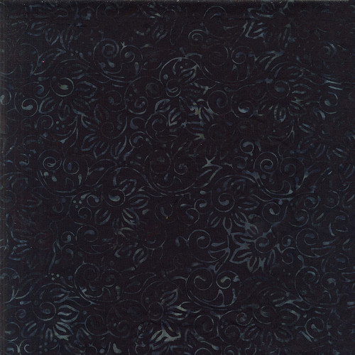 Timeless Treasures Fabrics Tonga Batiks Raven Halloween Vine Scroll Black