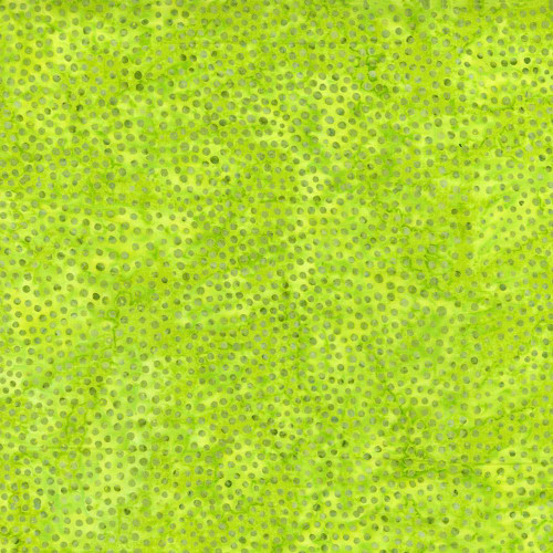Timeless Treasures Fabrics Tonga Batiks Raven Halloween Packed Wavy Dots Wicked Green, bright green fabric with wavy dotted pattern.