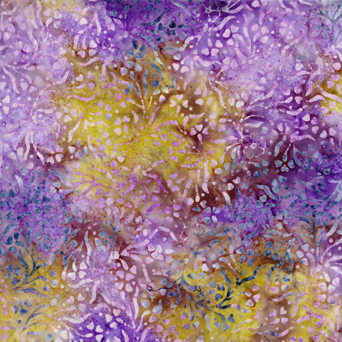 Timeless Treasures Fabrics Tonga Batiks Lilypad Vine Floral Thistle Purple