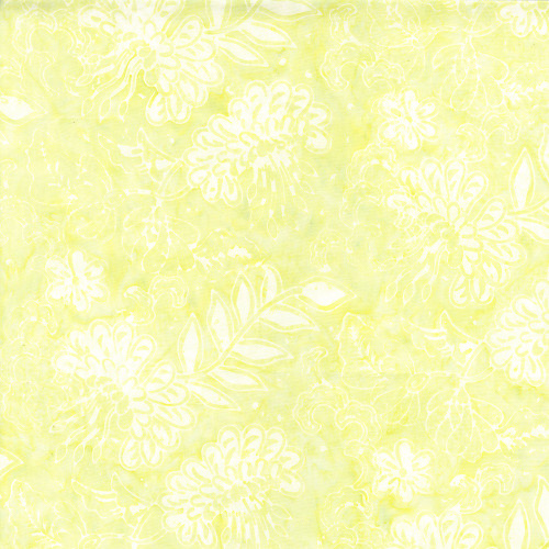 Timeless Treasures Fabrics Tonga Batiks Lilypad Balinese Floral Celery Green