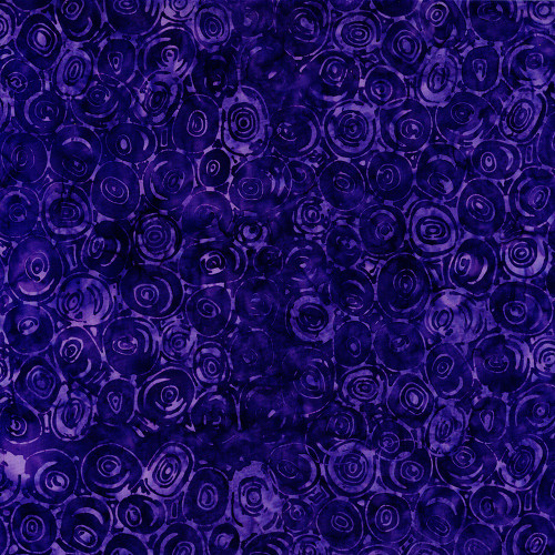 Timeless Treasures Fabrics Tonga Batiks Lilypad Rose Swirl Violet Purple