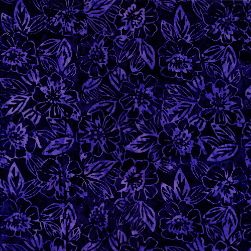 Timeless Treasures Fabrics Tonga Batiks Lilypad Floral Plum Purple