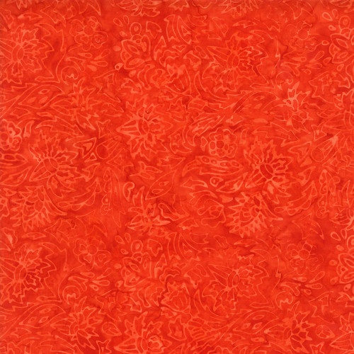 Timeless Treasures Fabrics Tonga Batiks Fandango Etched Flower Tapestry Poppy Red