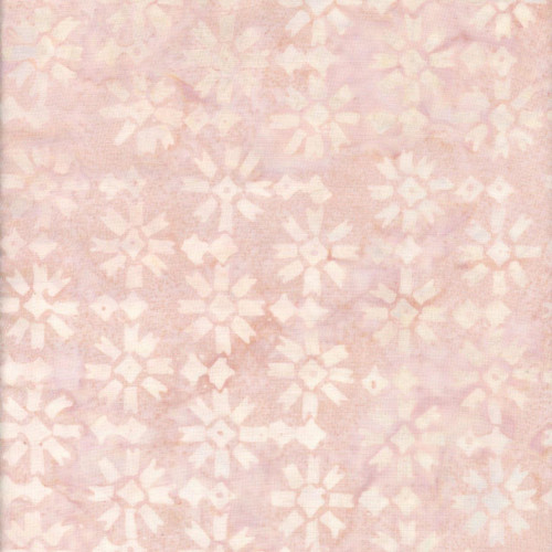 Timeless Treasures Fabrics 108 Inch Wide Tonga Batik Quilt Backing Patchwork Star Bloom, soft pink fabric with a subtle star and floral pattern for quilting projects.