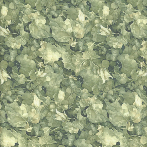 Timeless Treasures Fabrics Lumiere Packed Leaves Green Sage