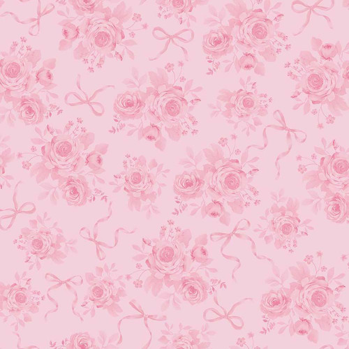 Timeless Treasures Fabrics Pretty In Pink Tonal Rose Bouquets Rose Pink