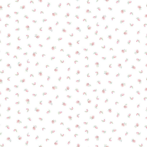 Timeless Treasures Fabrics Pretty In Pink Rosebuds Buds Pink White