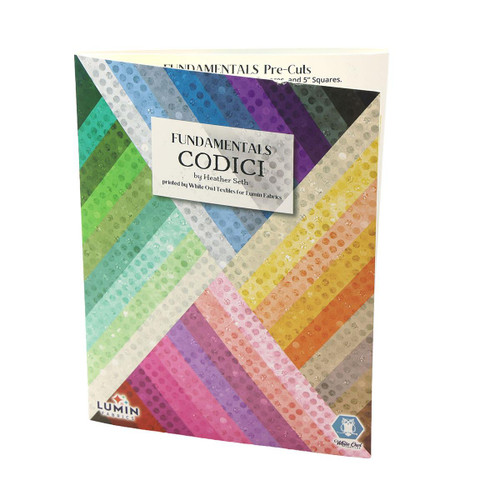 White Owl Textiles Lumin Fabrics Codici Textured Dots Color Card Sample Card, colorful fabric sample swatch book with textured dot designs in various colors.