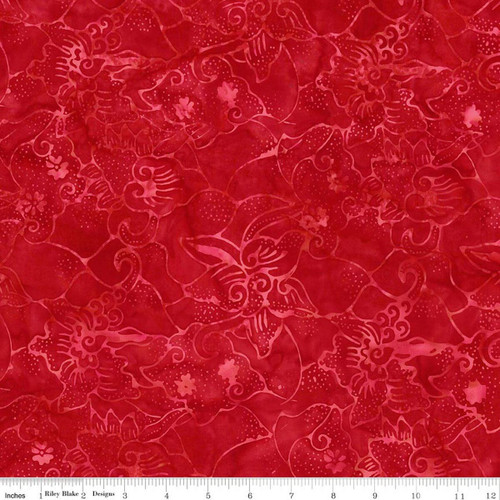 Riley Blake Fabrics 108 Inch Wide Batik Quilt Backing Vibrant Pointillism Cherry Red