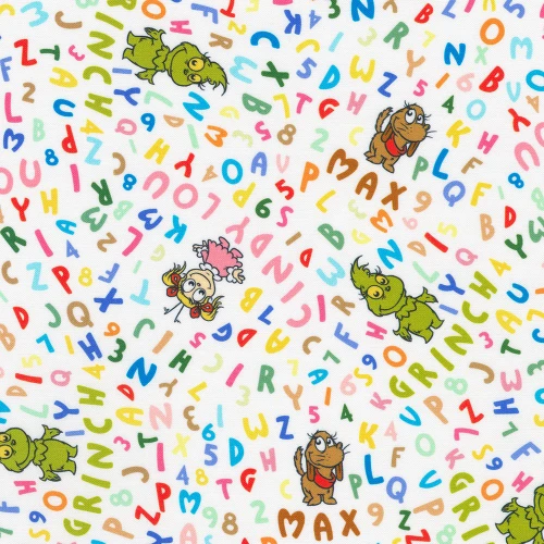 Robert Kaufman Fabrics Little Grinch Dr Seuss Characters Cindy Loo Max Grinch Snowflakes Multi Pink