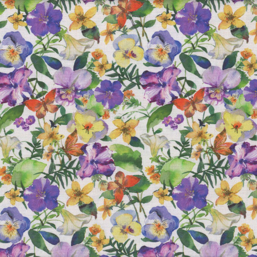 Windham Fabrics Violeta Whistler Studios White Garden Blooms