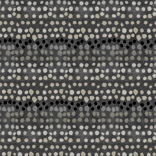 Windham Fabrics The Flannel One Marcia Derse Squid Ink Blue Black Paint Pots fabric, black and white dotted pattern with irregular dots and paint-like effect.