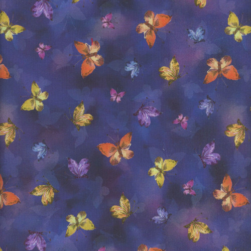 Windham Fabrics Violeta Whistler Studios Midnight Blue Butterfly Flight