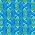 FreeSpirit Fabrics Riviera Odile Bailloeul Mini Terrace Floral Night Blue, a vibrant floral fabric pattern featuring blue flowers and green foliage on a blue background.