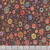 Free Spirit Fabrics Kaffe Fassett Perennials Byzantine Roman Glass, colorful circular floral pattern on fabric with dark background.