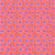 FreeSpirit Fabrics Kaffe Fassett Collective Bits & Bobs by Brandon Mably Flower Net Red, vibrant fabric featuring a floral pattern with pink flowers, blue centers, and an orange background.