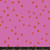 Moda Fabrics Starry Ruby Star Society Heliotrope Purple Stars fabric, purple background with scattered orange star patterns.