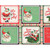 3 Wishes Fabrics Dancing Santa Christmas Fabric Green Red Cream Santa Postcard Patch