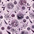 Lumin Fabrics Island Batik Secret Garden Batiks Medium Daisies and Lillies Purple Lavender, purple floral batik fabric with daisy and lily patterns, watercolor style background.